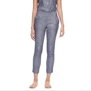 Theory Thaniel Slim Cropped Chambray Pants
